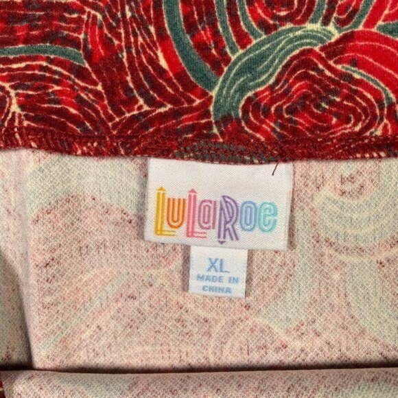 LuLaRoe CASSIE Pencil Skirt Aqua Teal White Swirls Large L NWT LLR - Picture 4 of 5